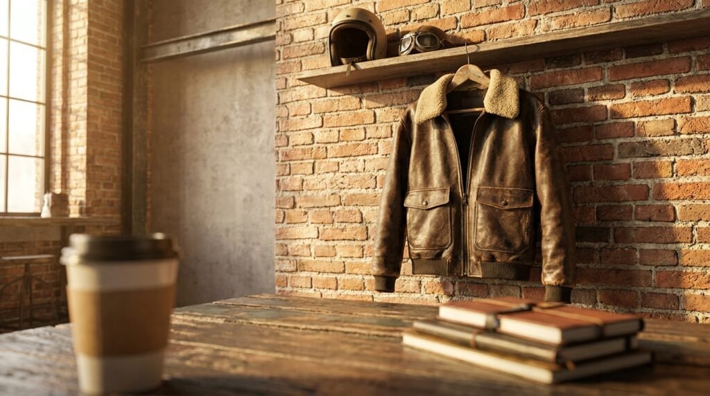 Bomber leather jacket