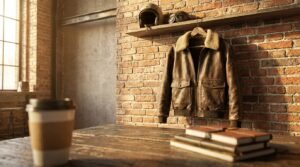 Bomber leather jacket