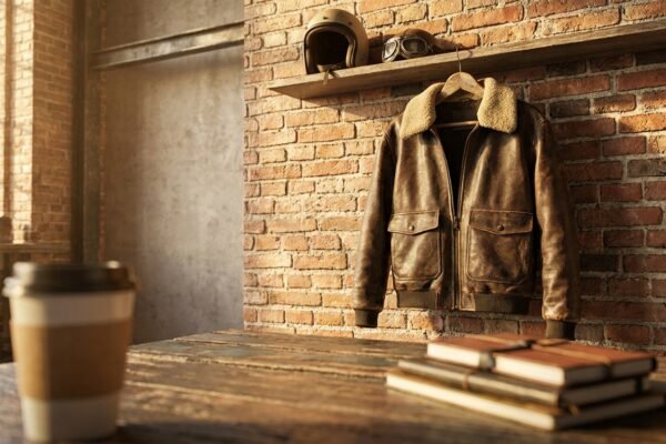 Bomber leather jacket